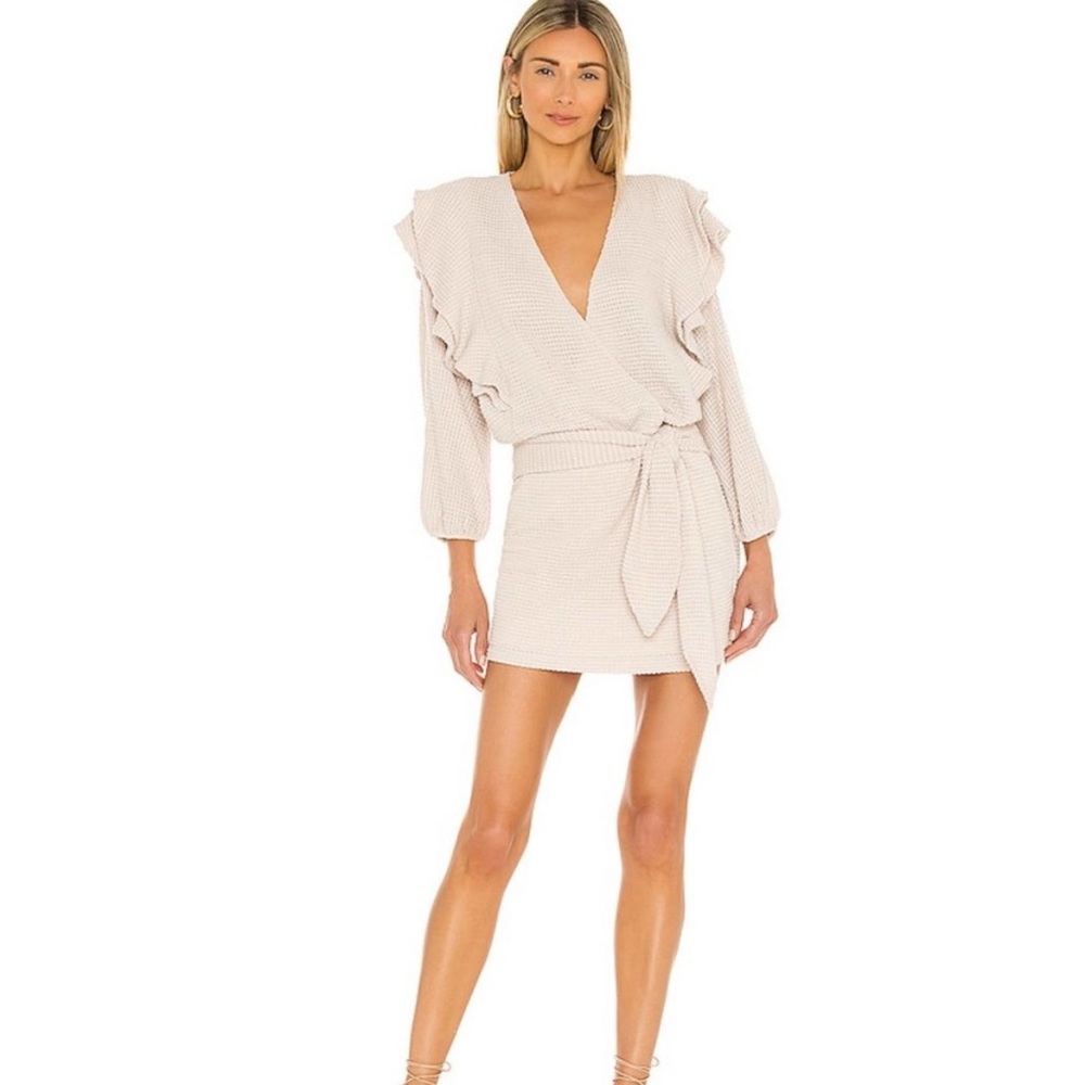 SAYLOR Gracelyn Dress In Neutral Oatmeal - small